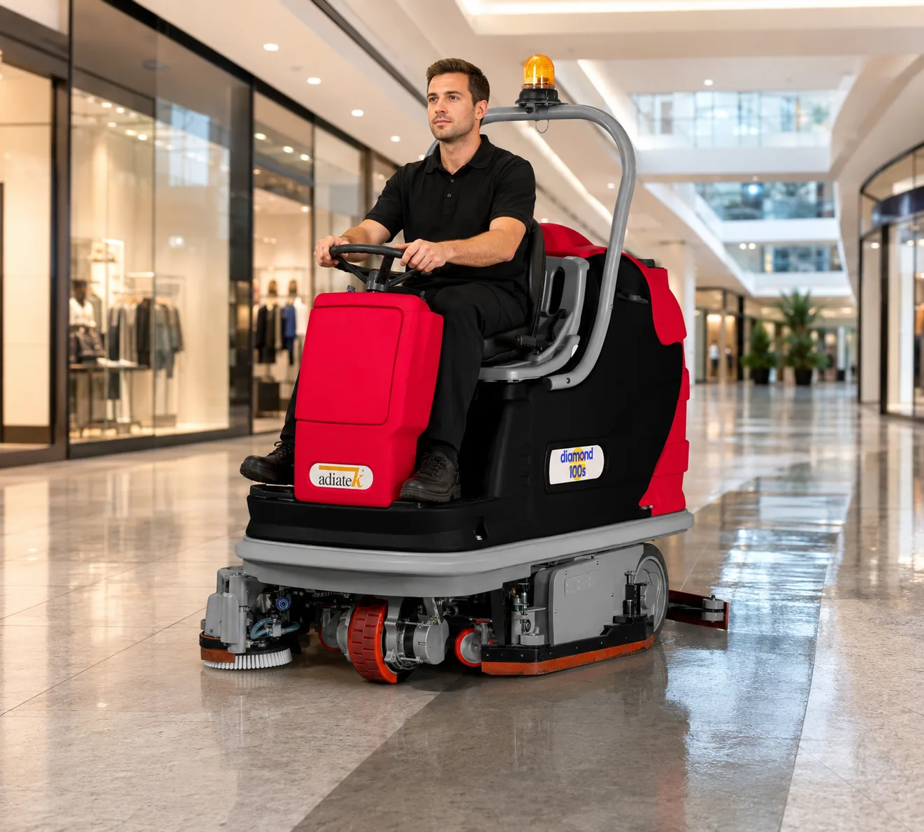 Ride On Scrubber & Sweeper 100S (Traction Battery) – Made in Italy - Image 2