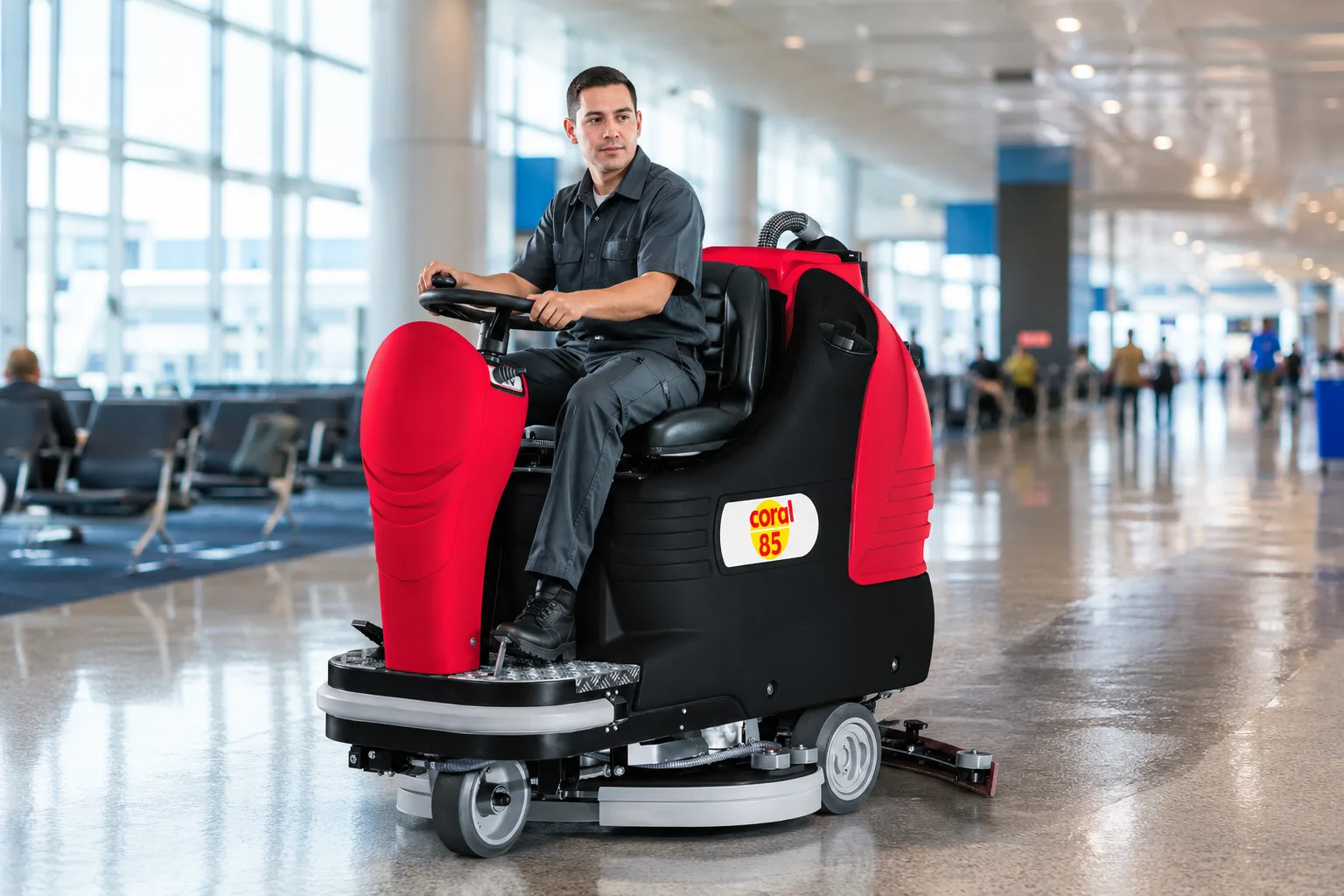 Ride On Scrubber Dryer Coral 85 (Traction Battery 24V 240AH) – Made in Italy - Image 2