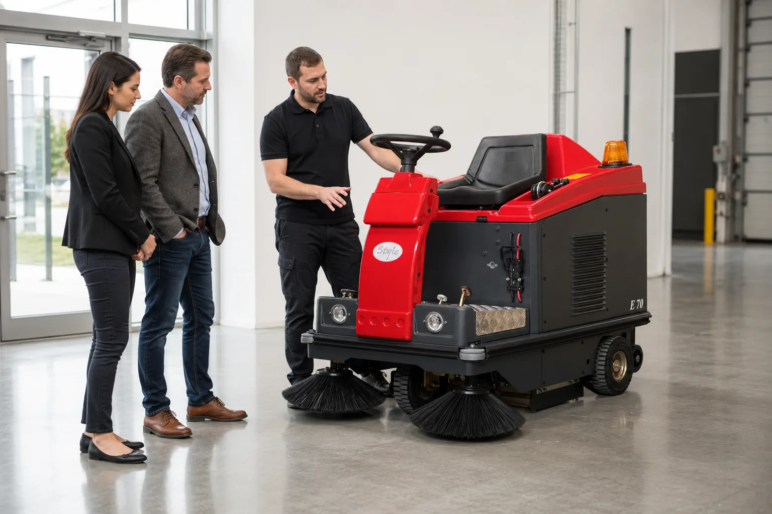 Ride On Industrial Sweeper Style E70 – User Demo