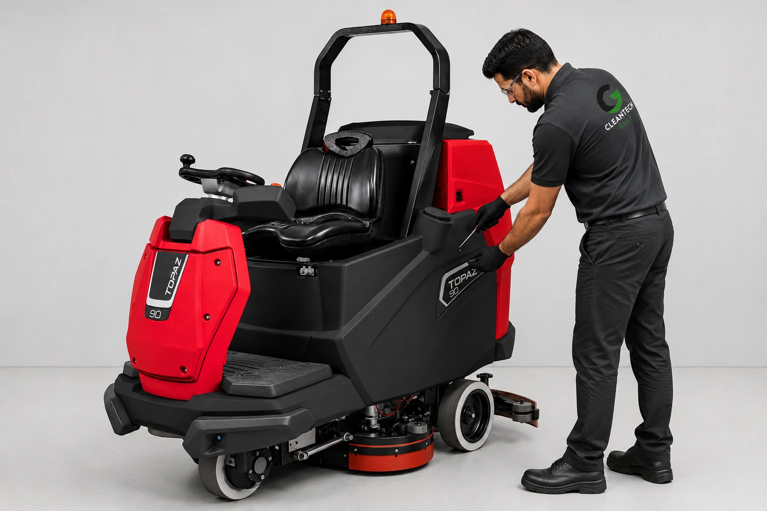 Ride On Scrubber Dryer Topaz 90 (Traction Battery) – Made In Italy - Image 3